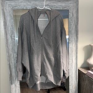FP Movement by Free People Gray Zip-Up Hoodie